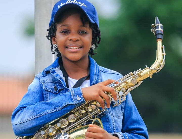 Temilayo Abodunrin is a 10-year-old recording saxophonist