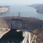 An aerial view of the Kariba Dam