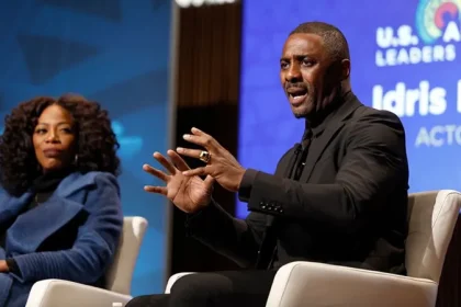 Idris Elba speaking at the US Africa Leaders Summit in Washington DC in 2022