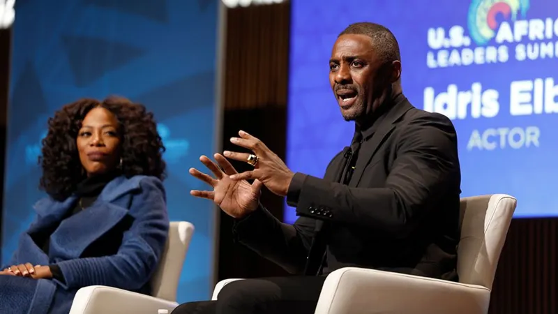 Idris Elba speaking at the US Africa Leaders Summit in Washington DC in 2022