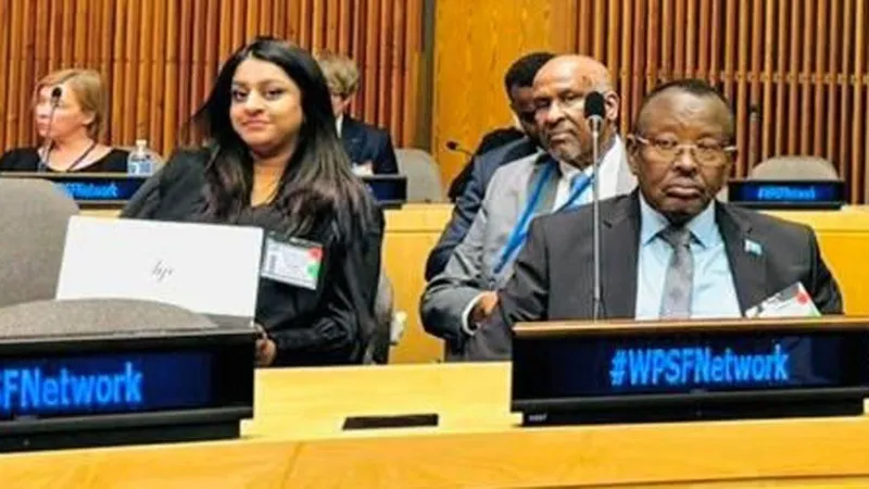 This photo of Gen Bashir Mohamed Jama (R) and his senior adviser (seated behind him) at the Women, Peace and Security Focal Points Network event has caused a storm on X