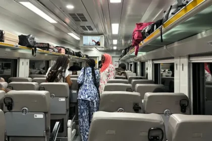 The interior of Tanzania's new electricity powered trains.