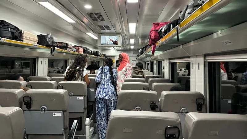 The interior of Tanzania's new electricity powered trains.